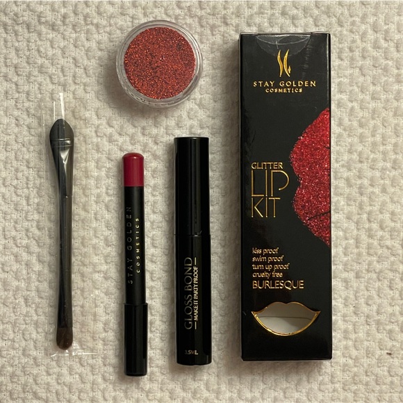 Stay Golden Cosmetics Makeup Stay Golden Cosmetics Burlesque Glitter Lip Kit Poshmark